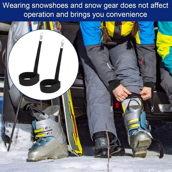 Skihandske-snore Justerbare elastiske håndledsremme til snowboarding og vintersport, sort, 4-pak