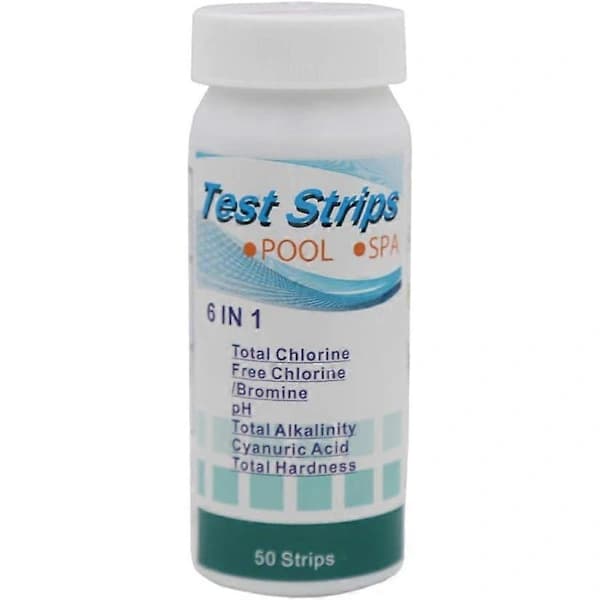 6-i-1 Bassengteststrimler - Klor/Brom/pH/Alkalitet/Hardhet/CYA-tester