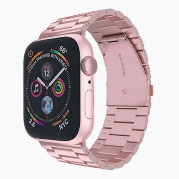 [QD] Yhteensopiva Apple Watch -ranneke 38mm-40mm/42mm-44mm Vaihto Ruostumaton Teräs Metalliranneke -38-40mm uusi ruusukultainen massiiviteräsvyö