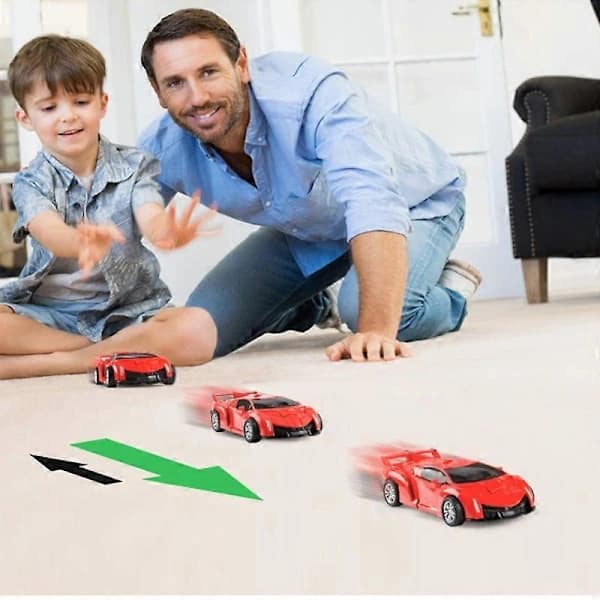 To-i-ett transformerende robotbil Lamborghini modell mini automatisk transformerende robotleketøy [] Blå