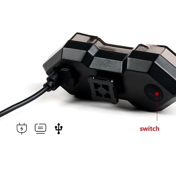 [QD] Pyörän takavalo USB Langaton Kaukosäädin Vilkku Varoitusvalo + Äänimerkki Ft