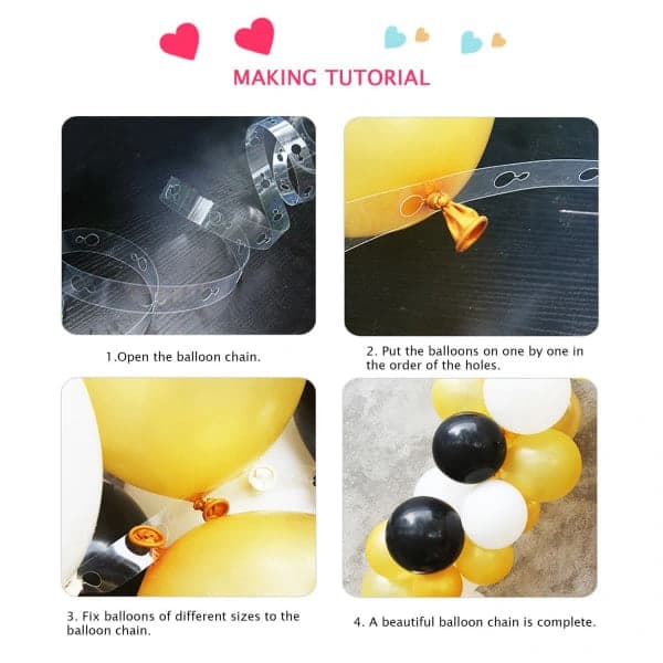 4 ruller 5 meter remse kit ballongbue dekorasjon