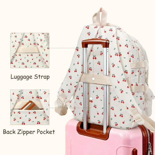 Women's Backpack with Floral Pattern – Laptop Backpack School Bag for Work & Studies D