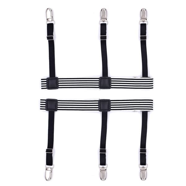 Skjorteholdere Nylon 1 par Svart/Hvit_qq
