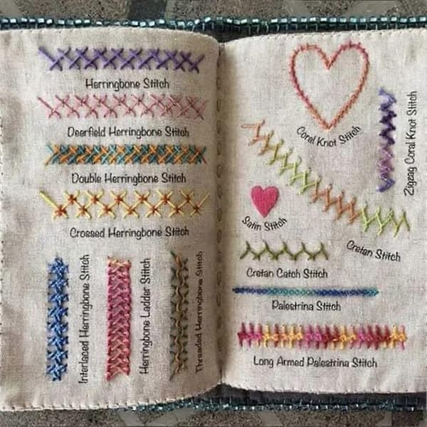 DIY Stitch Book, Stitch Book Embroidery, Embroidery Craft Gift, with 24-pack Embroidery Thread Set, 86 Sewing Patterns