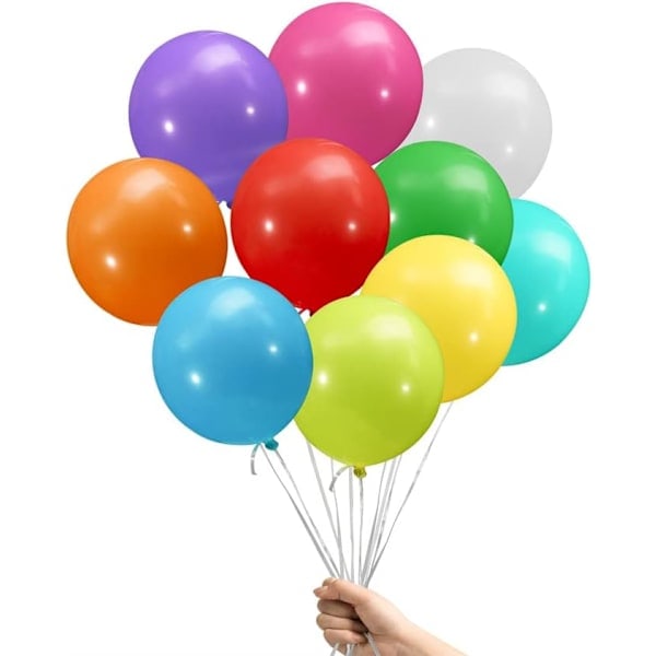 [QD] 100 Biologisk Nedbrytbare Ballonger Blandede Farger, 30 cm Store Miljøvennlige Ballonger, Perfekte Som Barnebursdagsballonger, Bryllup