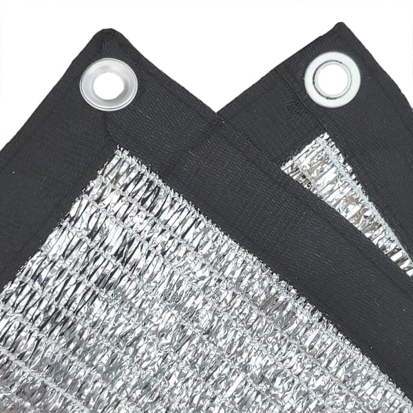 [QD] 70 % reflekterende Aluminet skyggedu nett med maljer, solbeskyttelsesstoff beskyttende dekning – 3 x 3,7 meter