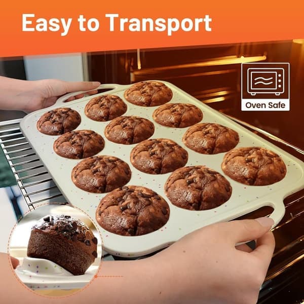 2-pack silikonmuffinsform med metallram, äggbakelseform, muffinsform för ugn, BPA-fri
