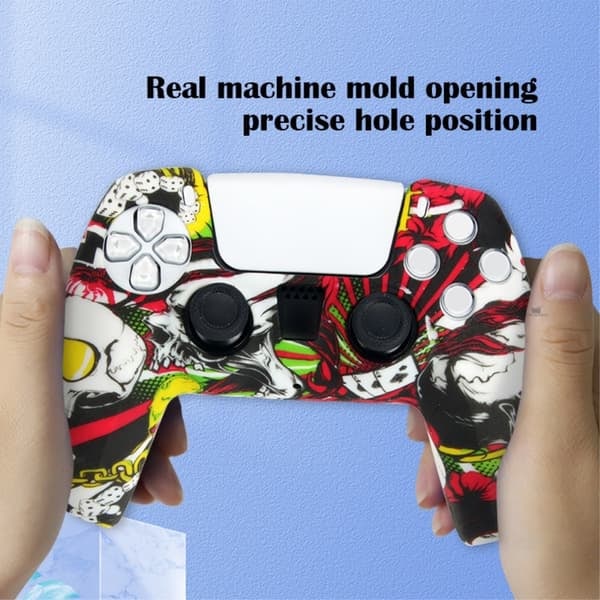 \"QD\"DATA FROG Silikondeksel til Sony Playstation 5 Spillkontroller med 2 Rocker Caps