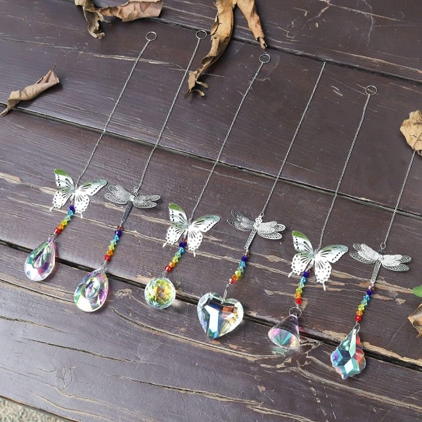 Crystal Guardian Angel Rainbow Makers Suncatchers med glaskula prisma Lönnlöv