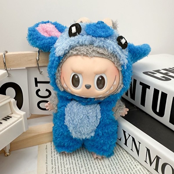 /QU/Labubu Dockkläderset - Söta Outfits för Sitting Party Series 1/2/3, Klänningar, Kjolar & Kostymer Blue plush