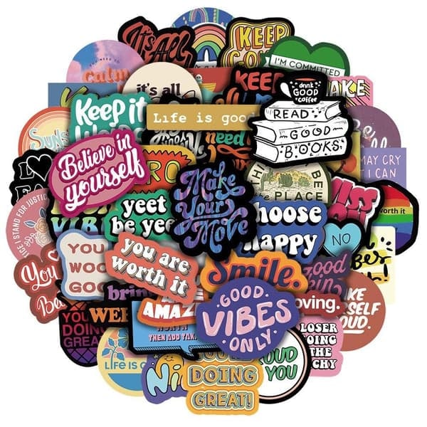 /QD/Stickers - Positiva Budskap - 50 st