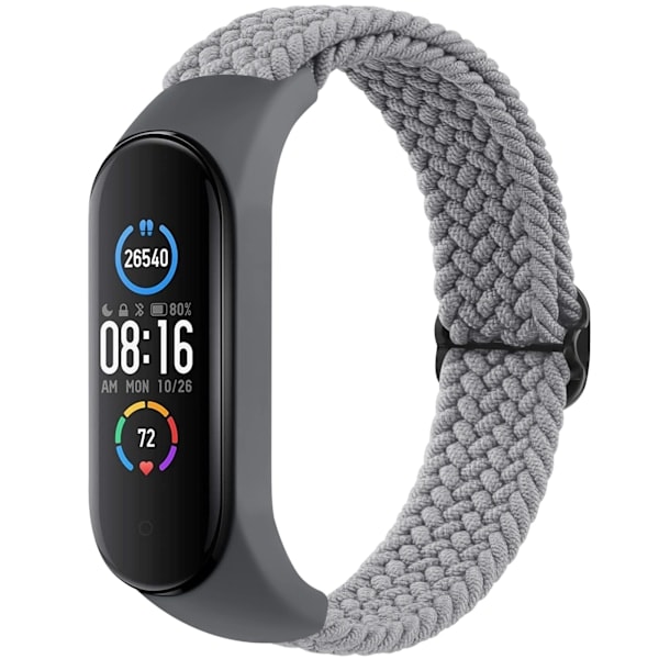 Flätat Armband för Xiaomi Mi Band 7 6 5 4 3 Elastiskt Justerbart Armband för Amazfit Band 5 Armbandsbyte Grå För Xiaomi Mi Band 3 blue*QN
