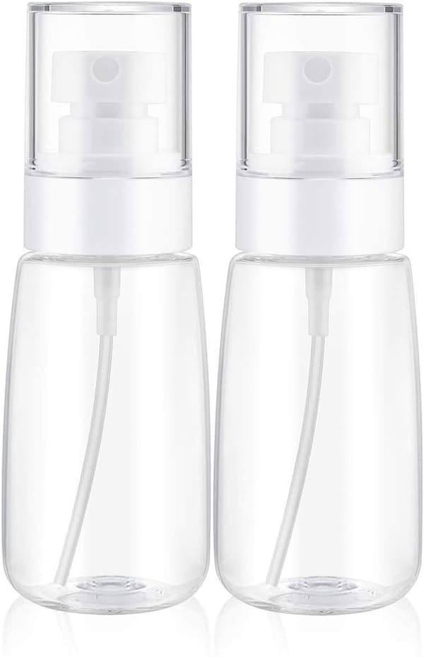 2-pack sprayflaskor, finfördelad dimma, med pump, transparenta, för hår/dimma