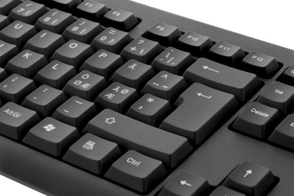 Tastatur, nordisk, USB, sort