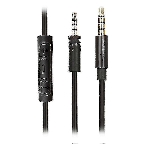 [QD] 2 stk. 1,5 m kabel til Sennheiser Momentum 2.0 med lydstyrkekontrol og mikrofon - Inline-kabel - Sort