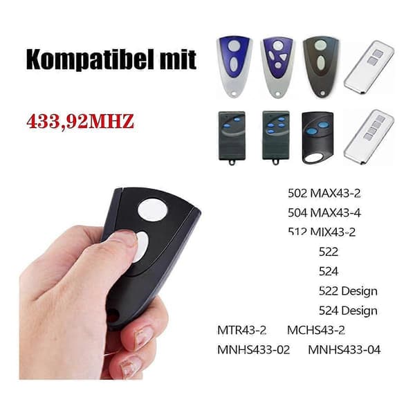 433MHz Remote Control Handheld Transmitter for Novotron 502 Max43-2 512 Mix43-2, Remote Copier for Black