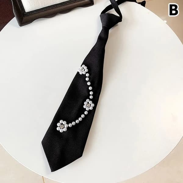 JK stil slipsar dam slips pärlblommor hals slips Skol-Sty B