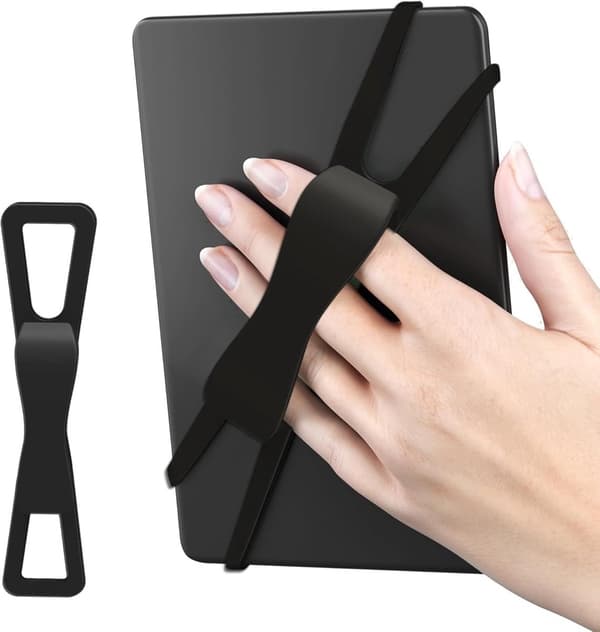 E-læser Håndrem Blød Silikone Anti-skrid Ergonomisk Enhåndsgreb til Kindle Kobo Tablets Sort