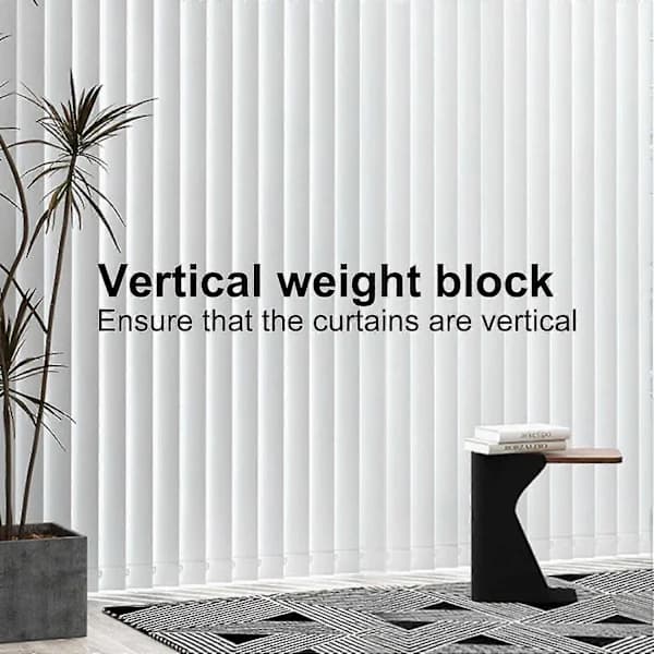 10 st Vertikala Gardiner Vikter 127mm Ersättningsdelar Bottenvikter Lameller - Vit