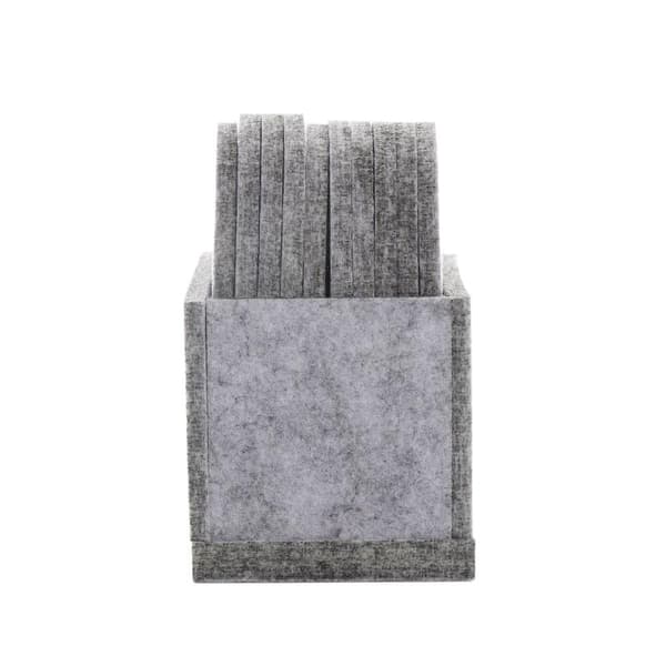 10x Glass Coasters in Felt grå gray