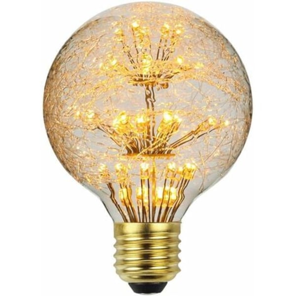 QQU-Led Pære Vintage Pære RGB Fyrværkeri Edison Pære 3W 220/240V E27 Dekorativ Pære (G80) [Energiklasse G]