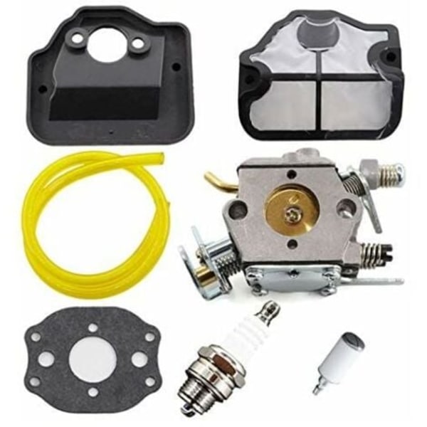 QU/Ulisem Ersättningsförgasare kompatibel med Husqvarna 36, 41, 136, 137, 141, 142 motorsågar, Inkluderar tändstift och luftfilterkit, Ersättare