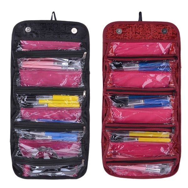 \"QD\" Makeup Bag / Toiletry Bag Hangable Black