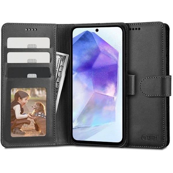 QD-Tech-Protect Samsung Galaxy A55 5G Skal Läder Svart