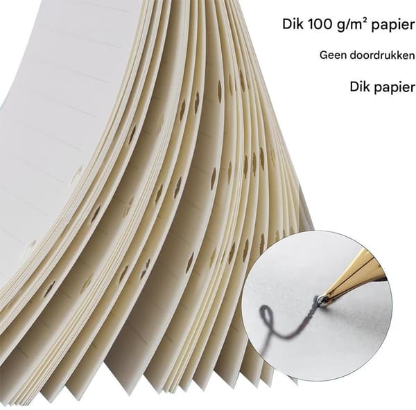 6-Rings Pärm Refill Papper, A5 Linjerat+Rutat, Påfyllningsbart, 2 Förpackningar, 180 Ark