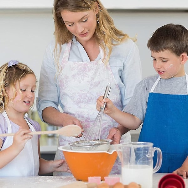 3 stk Sett med Store og Små Metall Mini Visper, Rustfritt Stål Eggevisp Små Visper for Matlaging Baking, Profesjonell Visp Kjøkkenredskap, Bea