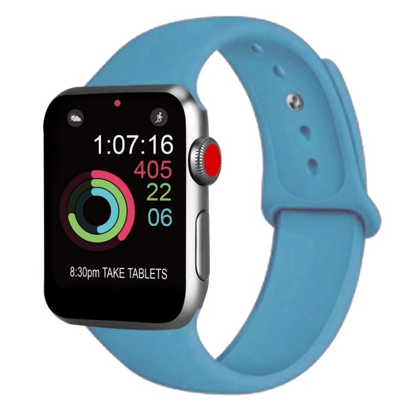 [QD] Urheiluranneke yhteensopiva kellon 42-44 mm kanssa, pehmeä silikoninen korvausranneke, urheiluranneke yhteensopiva iWatch Series 5/4/3/2/1 kanssa, S/M, M/L-sininen