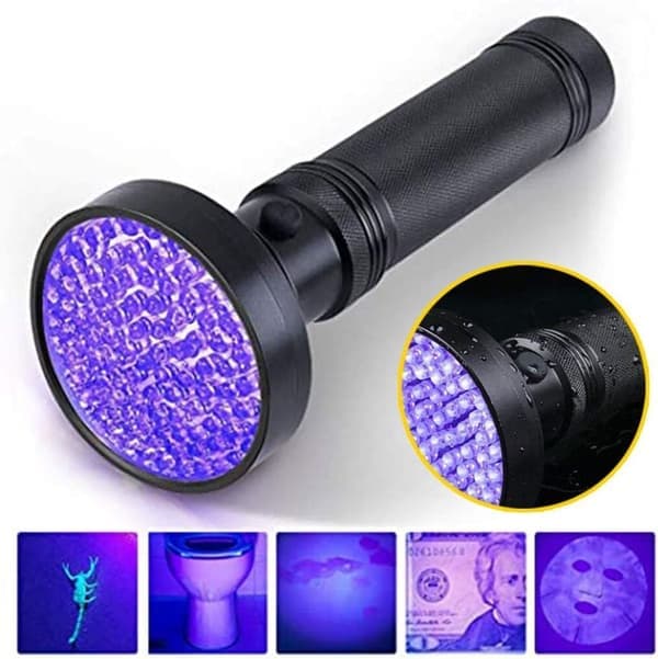 UV lommelygte med 100 LED - stor