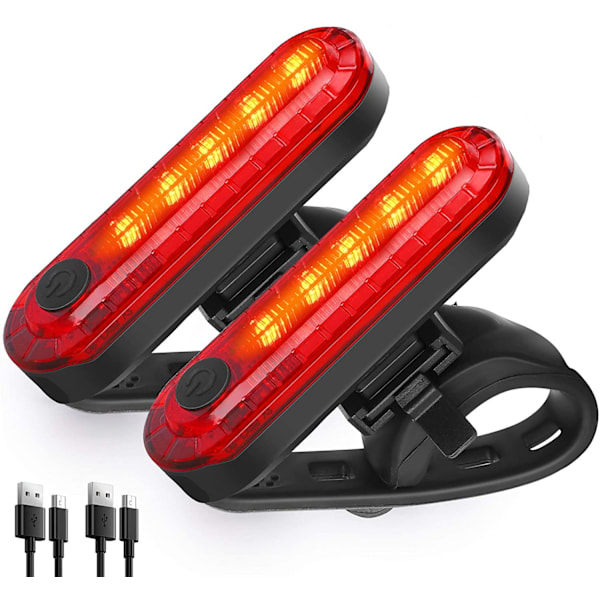 [QD] LED-takavalo pyörään, 2 kpl, superkirkas, USB-ladattava