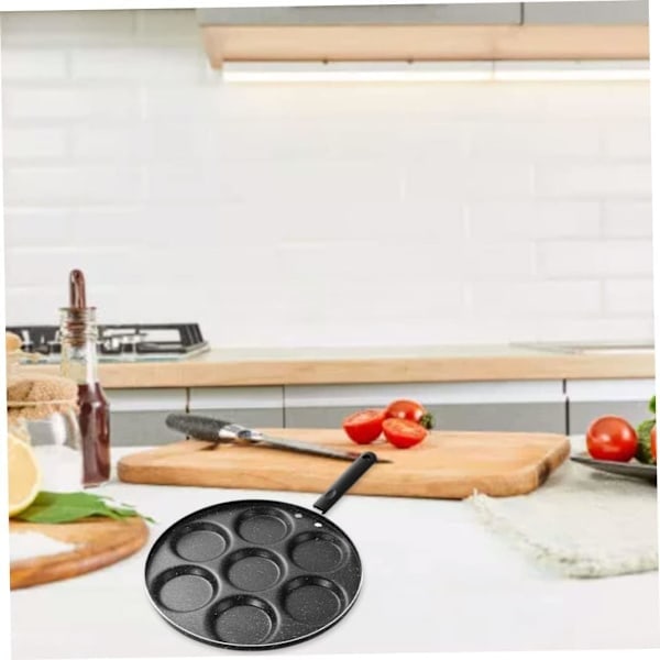 \"QD\" Pandekagepande, Blinispande med 7 huller Mini-crepepande Non-stick Stegte æg Stegepande Mini-pandekagemaskine