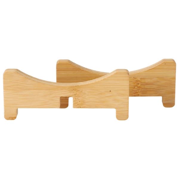 Växtställ Bambu Blomkruka Bricka Korsformad Multifunktion för Husdjurshem Kök 17,5x5cm