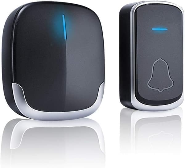 Wireless Doorbell - Doorbell and Ring Button - Black