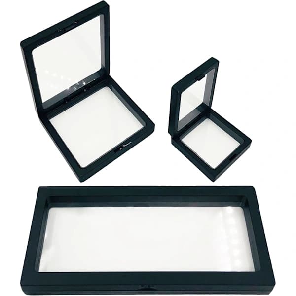 6 stk. 3D Flydende Monter, Smykkeorganisator til Displayboks, til Smykkevisning (Sort)