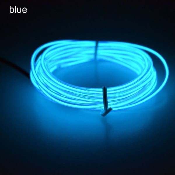 \"QD\" Batteridriven LED Glowstrip Neon Slinga 3 Meter - Blå