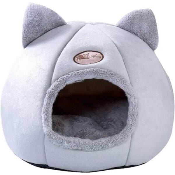 #QD#Kissansänky Koiran pehmeä tyyny koirille Kissapesä Deluxe Lemmikkitalo Kissakoritila syksyyn ja talveen (40 x 40 x 40 cm (Noin 7,5 kg kissoille), harmaa)