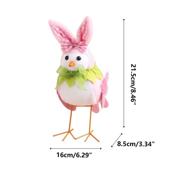 Standing Plush Easter Bird Ornament, Fabric Easter Bird Ornament with Cute Ears, Stuffed Animal Spring