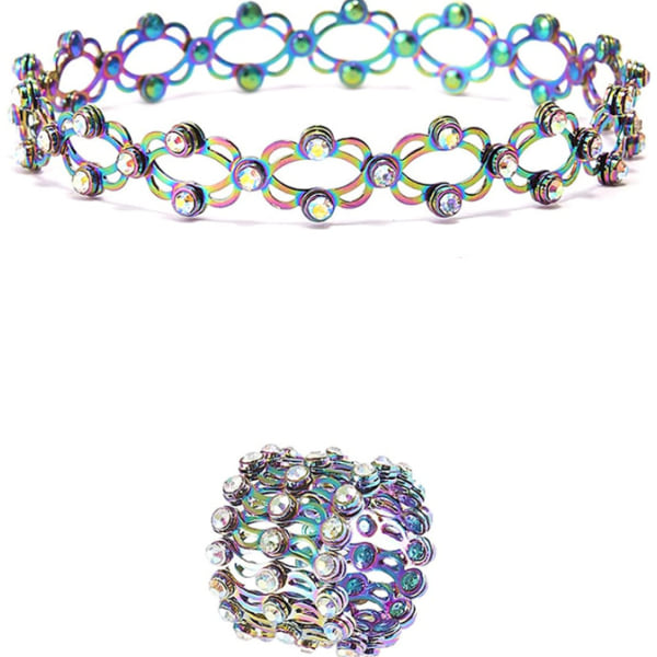 2 i 1 Ring Justerbart Armband Magnetisk Armband Smycken Ringar flerfärgad