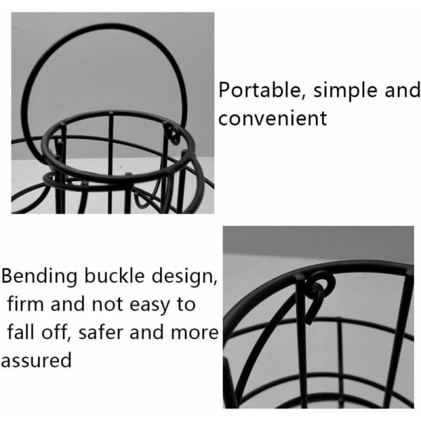 QD-Eggdispenser Spiraloppbevaring, Metalljern Spiral Eggholder Eggstativ Kjøkkenvisningsstativ, for 24 egg (svart)