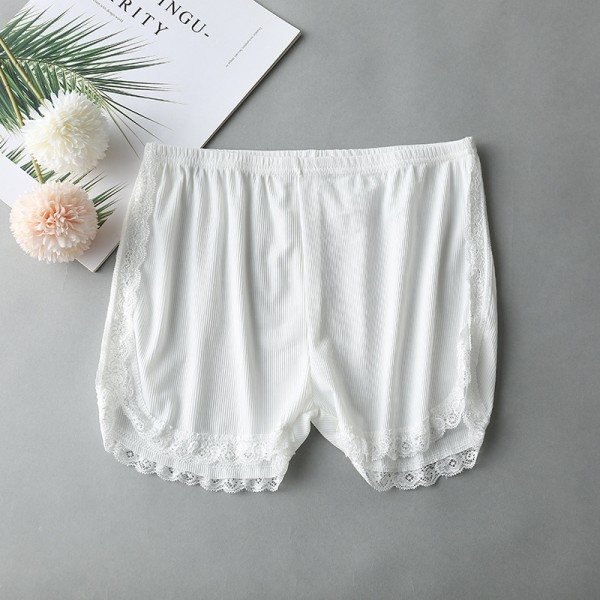 Dam Vår Sommar Enfärgad Sidospets Säkerhetsshorts Byxor Vit