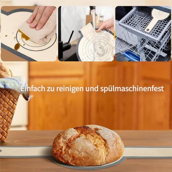 2-Pakning Tykk 0,7 mm Ovnsmatte med Langt Håndtak – Holdbar Bakematte for Brød, Passer for Ovn, Mikrobølgeovn, Airfryer m.m._qq