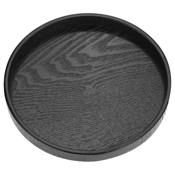 Rund Form Massivt Trä Te Kaffe Snacks Mat Måltider Serveringsbricka Tallrik Restaurangbrickor 27cm