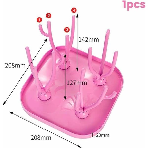 /QD/ Torkställ för Nappflaskor - Rosa