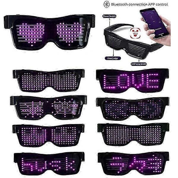 App-styrte Bluetooth LED Partybriller USB-lading Flash-briller App Control ROSA