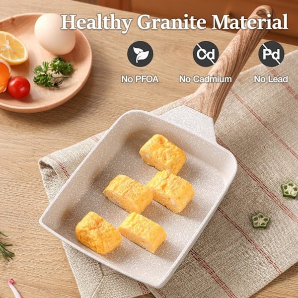 [QD] Omeletpande Æggepande, Non-stick Æggestegpande, Sund Granit Æggestegpande til Morgenmad