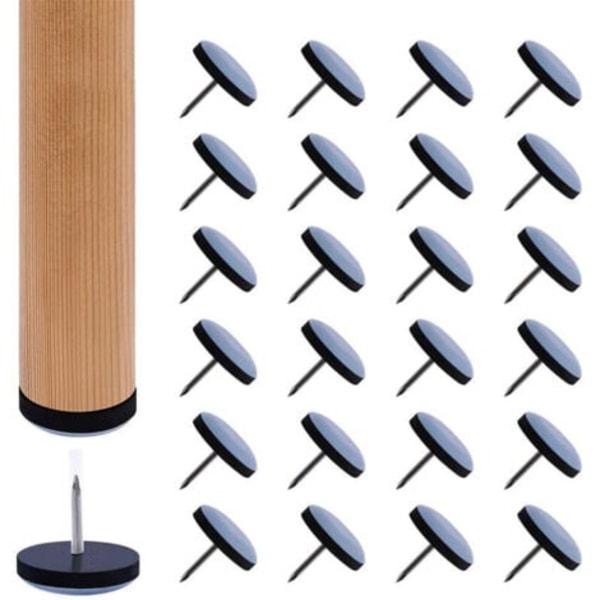 QU/50 x 19mm Teflon Huonekaluliukut Nauloilla Tuoleille ja Nojatuoleille